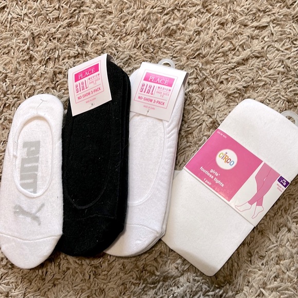 Puma Girls Bo Show Socks Bundle Black White Tights Leggings NEW - Picture 8 of 8